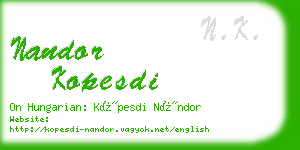 nandor kopesdi business card